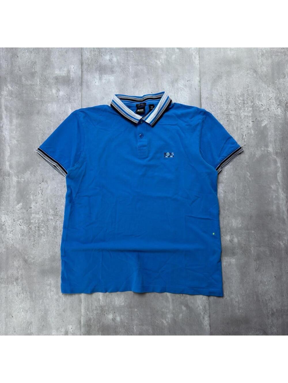 Y2K Light Blue Hugo Boss Logo Polo Shirt